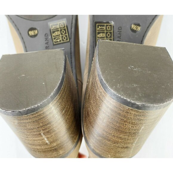 Lucky Brand Ankle Boots Size 9 Kassidy Open Toe Chelsea Bootie Tan Brown - Picture 6 of 7